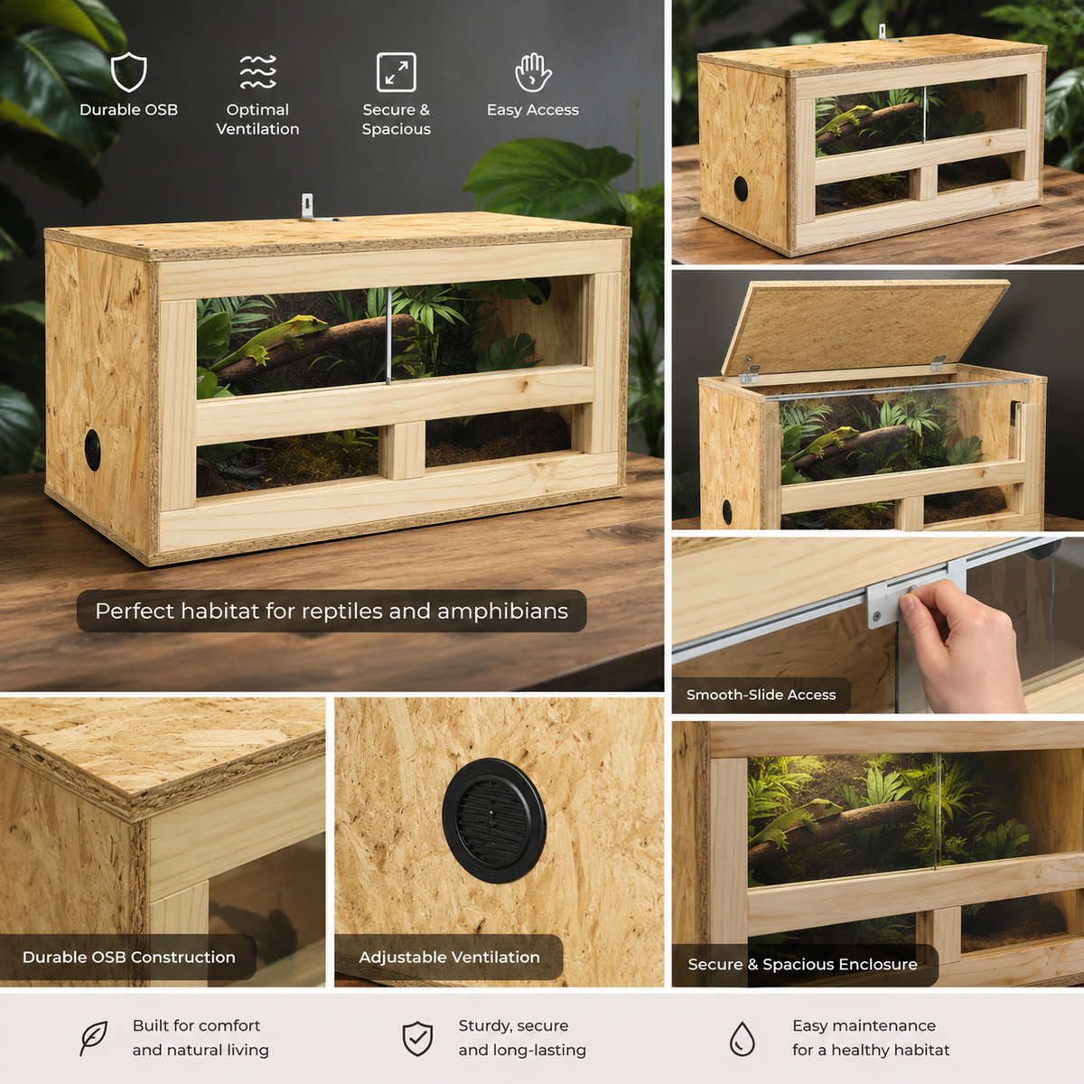 Terrarium OSB 60 × 30 × 30 cm