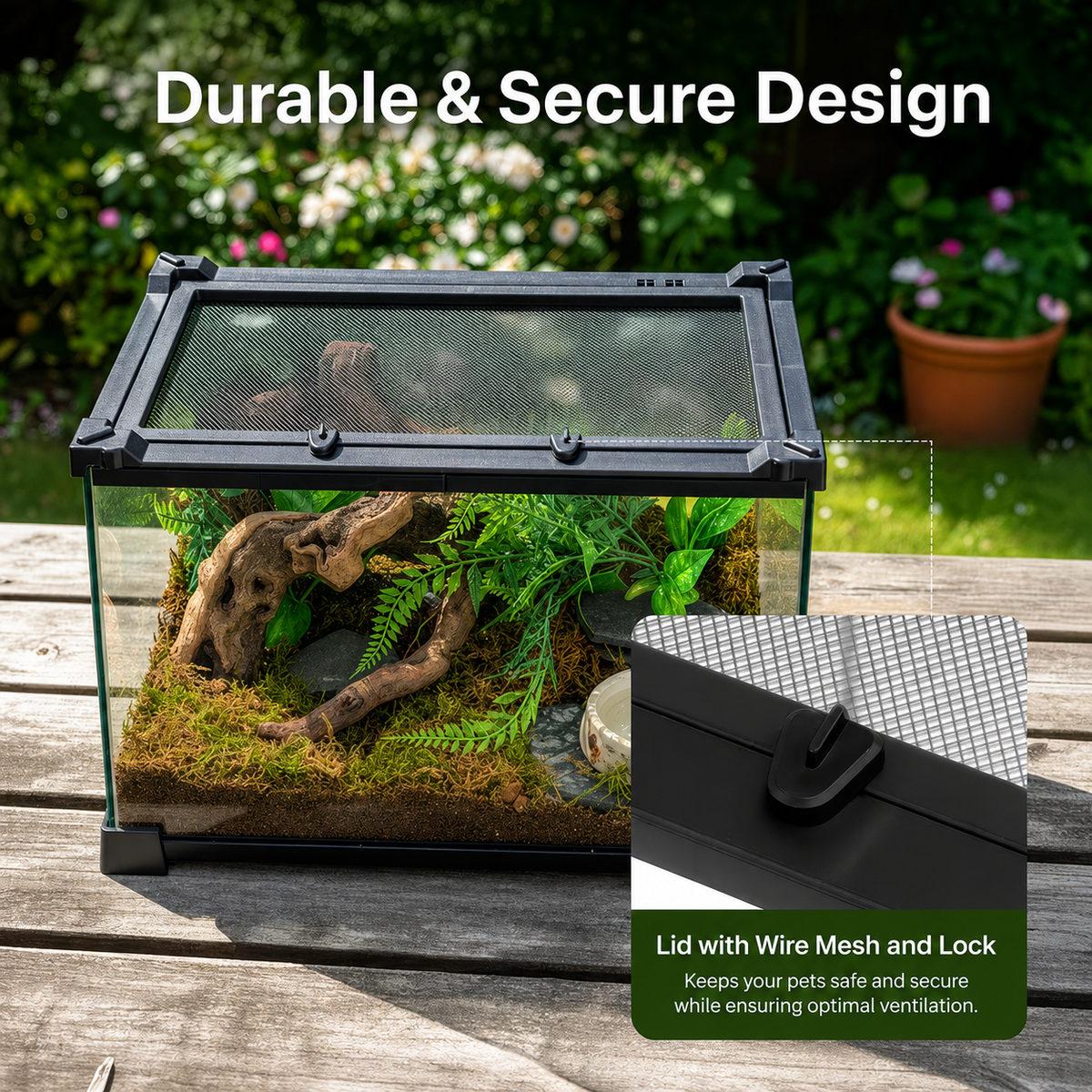 Premium Glass Terrarium for Reptiles & Amphibians