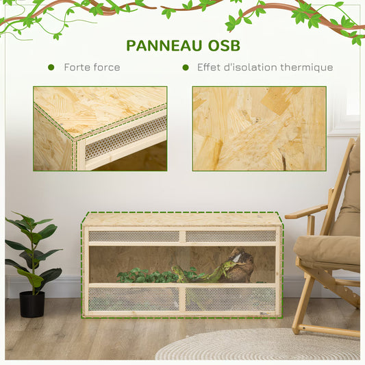 OSB Wood Terrarium – Reptile Habitat Dimensions : 100 x 47 x 47 cm