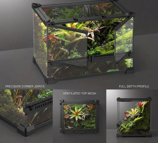 Terrarium Reptiles 30x20x20cm — Double Door & Watertight Bottom